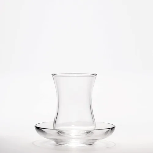 Vista 4 de Juego de vasos de té turcos y platillos (12 piezas), tazas de té árabe persa (4 oz/4.1 fl oz)