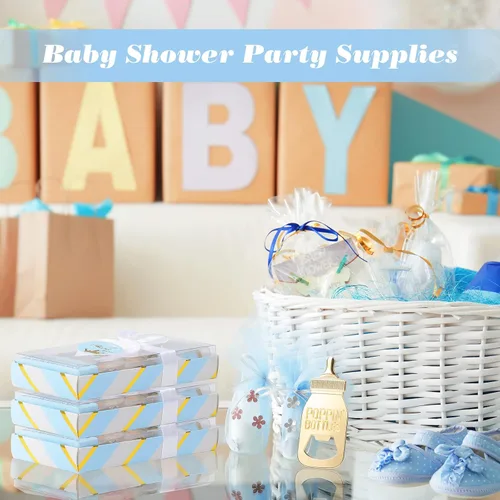 Vista 6 de Chengu 50 piezas abrebotellas, regalos para baby shower, recuerdos de baby shower, para invitados, fiesta de premio, ganador, revelación de género