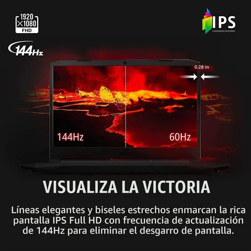 Vista 6 de Acer Nitro 5, Intel Core i5-10300H, NVIDIA GeForce RTX 3050, pantalla Full HD IPS de 144 Hz de 15.6 pulgadas, Killer Ethernet E2600, WiFi 6, DTS X®