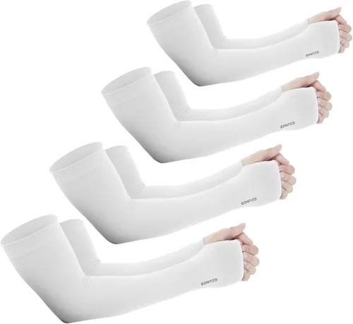 Vista 18 de GOUNOD Mangas de enfriamiento con protección solar para los brazos con orificios para el pulgar, jardinería, deportes al aire libre, entrenamiento