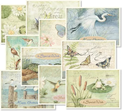 Vista 10 de Current Joy Hall Dream On Happy Birthday - Juego de 20 tarjetas con sobres blancos, 10 diseños, surtido grande de 5 x 7 pulgadas Joy Hall Dream