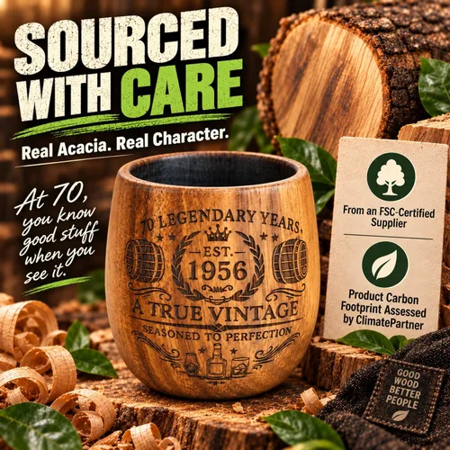 Vista 3 de Regalos de 70 cumpleaños para hombres, juego de vasos de whisky