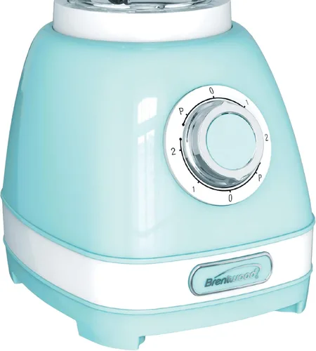 Vista 4 de Brentwood Appliances JB-330BL Licuadora retro de 2 velocidades con tarro de plástico de 50 onzas, azul, normal