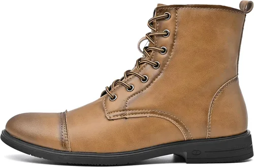 Vista 4 de Chukka Botas Casual Moda Oxford Vestido Botas Cuero Cordones Desierto Tobillo Botas Clásico para Hombres Ligero Antideslizante