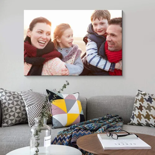 Vista 4 de NWT Impresiones en lienzo personalizadas con tus fotos para la familia, cuadros de lienzo personalizados para pared para imprimir enmarcados, 16 x