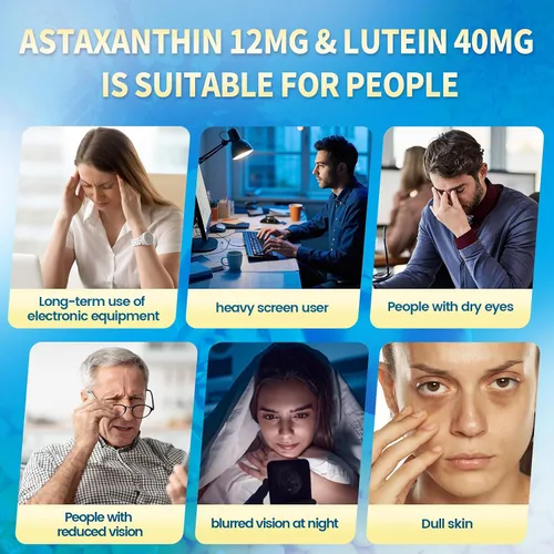 Vista 5 de VivoNu Suplemento de astaxantina + luteína – 12 mg de astaxantina de microalgas y 40 mg de luteína con zeaxantina – Fórmula antioxidante celular