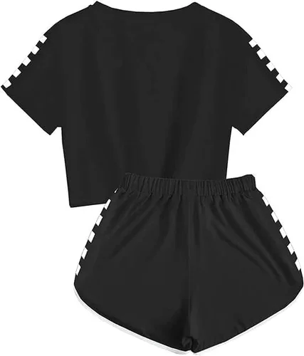 Vista 2 de LARUTGPI Conjunto de camisa para mujer, conjunto de pantalones cortos para niñas