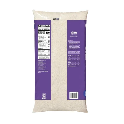 Vista 3 de Amazon Grocery, Arroz Jasmine de grano largo, 5 libras (anteriormente Happy Belly, el empaque puede variar)