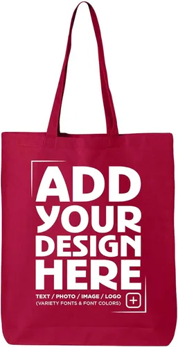 Vista 11 de shop4ever Diseño personalizado de encargo su propio bolso de compras reutilizable del bolso de compras de Eco del algodón del regalo personalizable