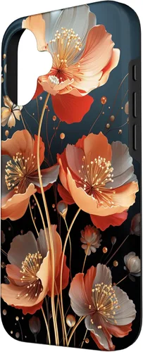 Vista 2 de Red Poppies Flowers In A Field Case for iPhone 16