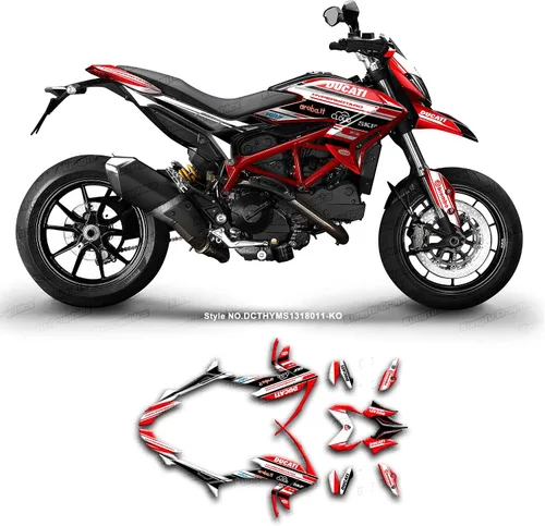 Vista 28 de Kit de adhesivos personalizados para Hypermotard Hyperstrada 821 2013 2014 2015 2016, DCTHYMS1318003-KO