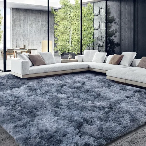 Vista 10 de HOMBYS - Alfombra peluda de 9 x 12 pies, alfombra de pelo sintético ultra suave y grande, alfombra antideslizante para dormitorio y sala de estar