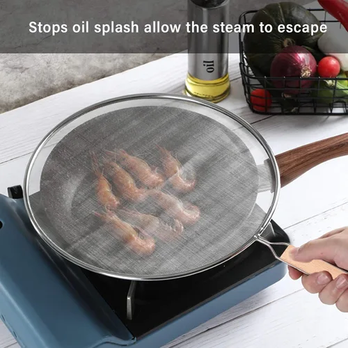 Vista 6 de Pantalla de salpicaduras de grasa 3PCS para sartén, protector de grasa de acero inoxidable Grease Splatter Guard Shield for Kitchen Frying Pan