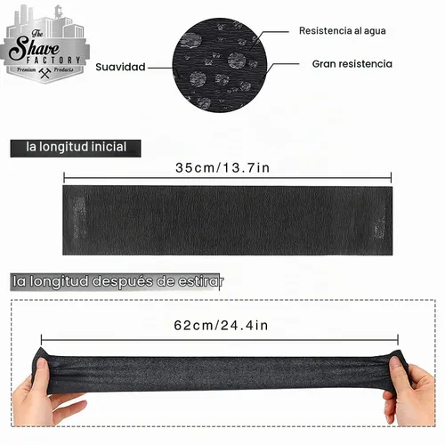 Vista 5 de The Shave Factory Banda para el cuello, banda desechable para el cuello de peluquero (2 rollos, negro)
