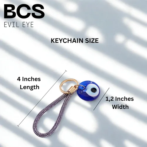 Vista 4 de BCS Evil Eye Keychain Bag Charm - Good Luck & Protection Amulet - Car Keyring Purse Accessories for Women