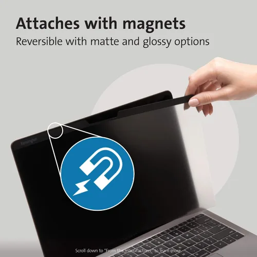 Vista 3 de Kensington Pantalla magnética de privacidad MagPro™ Elite para MacBook Pro de 13" (K58360WW)