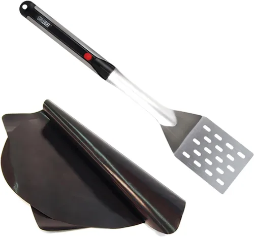Vista 10 de GRILL LIGHT - Espátula de barbacoa de acero inoxidable Lone Star Texas con linterna LED - Acero grueso de grado restaurante - Impermeable y apto