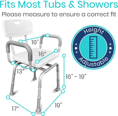 Vista 3 de Vive Silla de ducha giratoria para ducha interior, asiento para ancianos, discapacitados, adultos, personas mayores, rotación de 360°, estrecho
