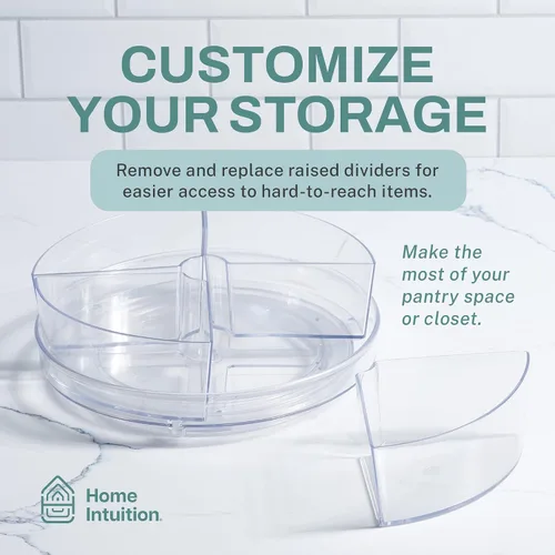 Vista 5 de Recipiente giratorio de plástico redondo Home Intuition Lazy Susan para almacenamiento de alimentos para cocina