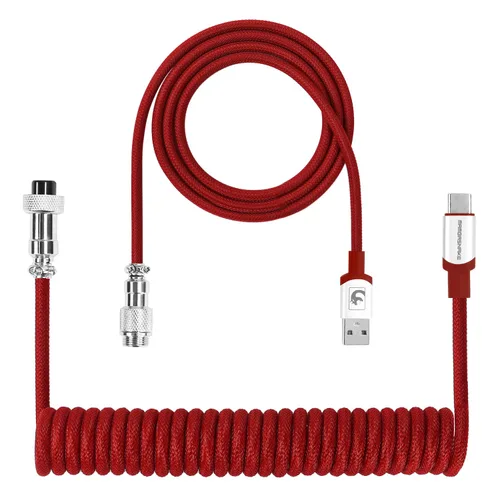 Vista 20 de LexonElec Cable de teclado para juegos, cable de teclado mecánico de conexión estable de doble manga USB tipo C, 6.6 ft (0.66 pies) con volante
