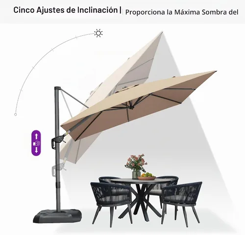 Vista 181 de PURPLE LEAF Paraguas al aire libre con base 8' x 8' protección solar verde Manzana Verde (Apple Green)
