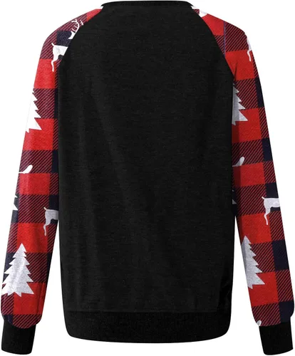 Vista 3 de Disfraces de mujer, casual, holgado, cuello redondo, hombros caídos, suéter de manga larga, ropa de Navidad