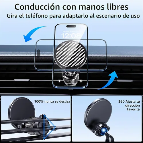 Vista 3 de Magsafe - Soporte de coche [imanes fuertes] Soporte magnético para teléfono para salpicadero de ventilación de automóvil [manos libres] Soporte