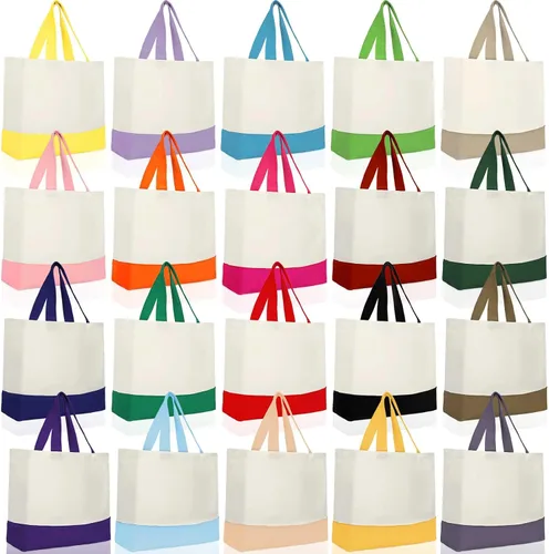 Vista 9 de Silkfly Paquete de 20 bolsas de lona grandes de 18.5 x 15 pulgadas, bolsas de lona reutilizables para sublimación a granel, bolsas de algodón