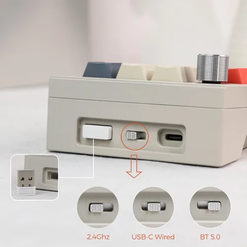 Vista 3 de EPOMAKER CIDOO V21 - Almohadilla numérica programable a través de juntas, bloc numpad de aluminio, Bluetooth 5.02.4ghzteclado numérico