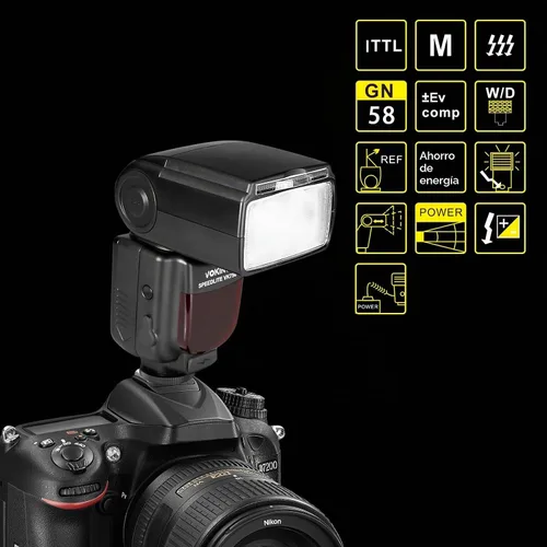 Vista 7 de VK750II TTL Flash Speedlite con pantalla LCD para cámara réflex