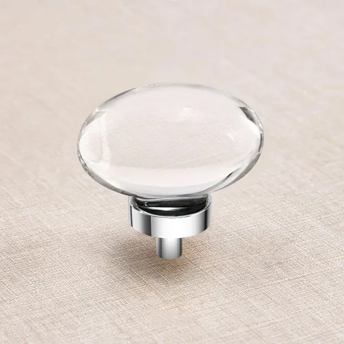 Vista 8 de Paquete de 4 pomos y tiradores de cristal para gabinetes, pomos ovalados de cristal para cajones de tocador, pomos de gabinete de cocina negro mate