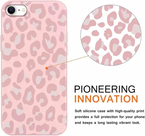 Vista 3 de Paquete de 3 Lindas Fundas con Estampado de Guepardo para iPhone 7/8/SE 2020/SE 2022 de 4.7", Fundas de Diseño Estético de Leopardo de Silicona