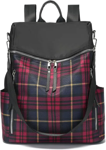 Vista 8 de zhongningyifeng Mochila para mujer, impermeable, ligera, a la moda, casual, de viaje, bolsa de hombro para mujer (negro, grande)