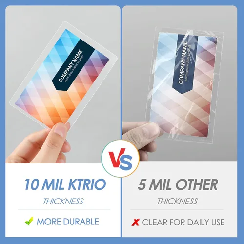 Vista 5 de KTRIO - Bolsas de laminación autoadhesivas 2.6 x 3.9 pulgadas, 30 bolsas, espesor de 10 mil, hojas laminadas autoadhesivas para tarjetas