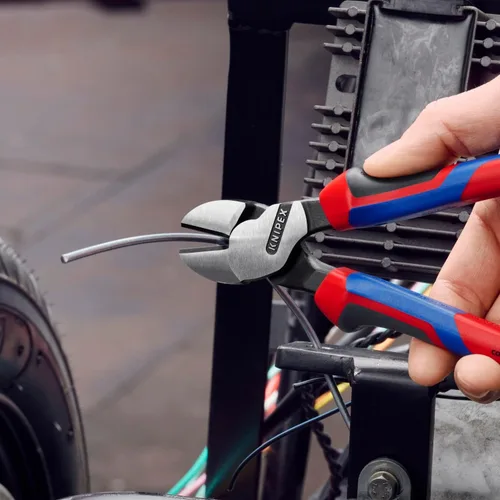 Vista 7 de KNIPEX 74 22 200 Comfort Grip - Alicate de corte diagonal angular de alto apalancamiento, 8 pulgadas, ángulo, agarre cómodo