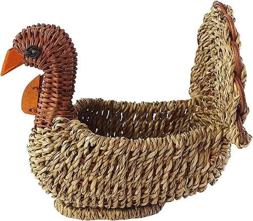 Vista 3 de Cesta de fruta tejida a mano, 2 unidades, cesta de frutas, cesta de pan, cuenco tejido decorativo, exhibición de fruta, organizador de escritorio