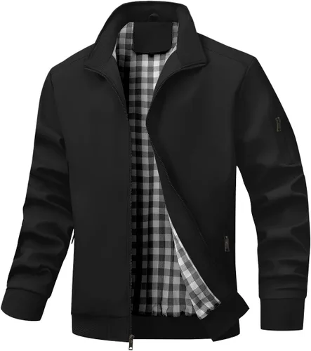 Vista 11 de Wizoat Chaqueta Bomber para Hombre Ligera Casual Cortavientos Chaquetas con Cremallera Abrigo