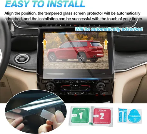 Vista 7 de Autorder Protector de pantalla para Jeep Grand Cherokee L 2021-2026, vidrio templado 9H, pantalla de navegación, película protectora de pantalla