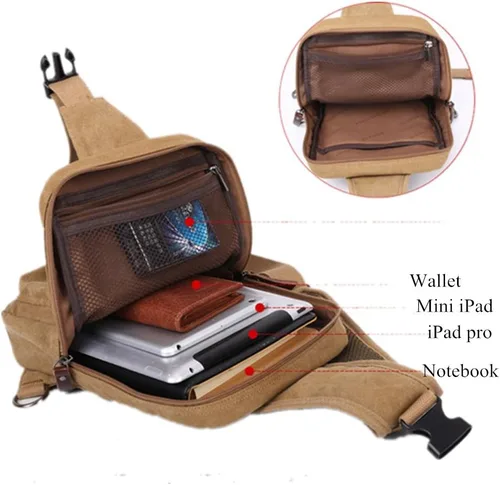 Vista 4 de XINCADA Bolso bandolera para hombre, bolso cruzado pequeño, mochila de viaje, bolsa de mensajero para hombres y mujeres