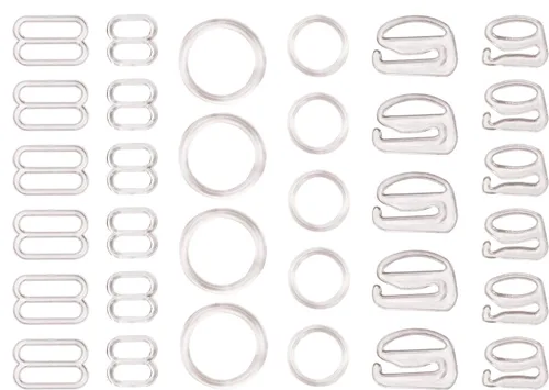 Vista 8 de Tupalizy 240 ganchos de correa de sujetador para coser bikini halter traje de baño tops lencería anillos nylon traje de baño clips cierre deslizantes