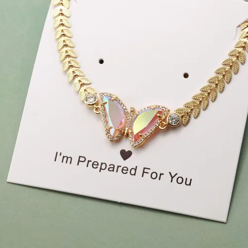 Vista 3 de CLANVITORIA 14k Butterfly Necklace For Women, beautiful and delicate clavicle chain for mom, wife, grandma, friend, as a commemorative birthday gift
