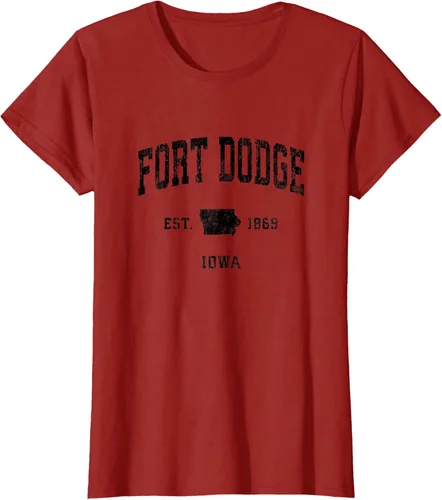 Vista 21 de Fort Dodge Iowa IA - Camiseta deportiva clásica negra con diseño deportivo, Gris