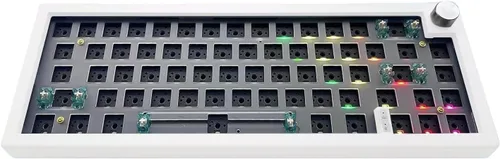 Vista 10 de BOYI GMK67 65% Teclado mecánico de aleación de aluminio, BT5.0/Tipo-C/2.4G inalámbrico intercambiable en caliente, teclado de juego CNC con junta