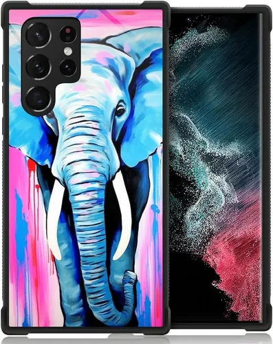 Vista 45 de Funda compatible con Samsung Galaxy S23, diseño de elefantes africanos, diseño increíble a prueba de golpes, antiarañazos, carcasa trasera