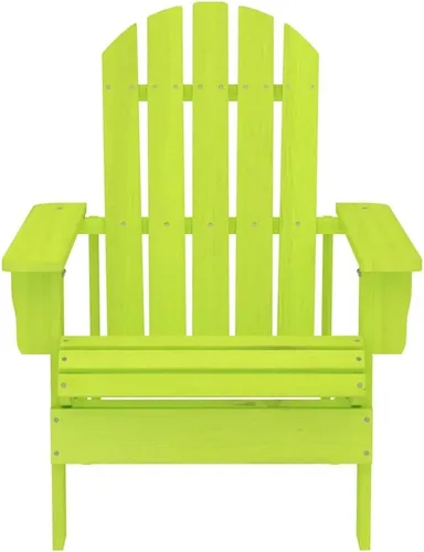 Vista 3 de Outdoor Chair Green Fir Wood Adirondack 34.1x27.4x35.2 in Ergonomic Garden Seat for Yard Patio Lawn Relaxation