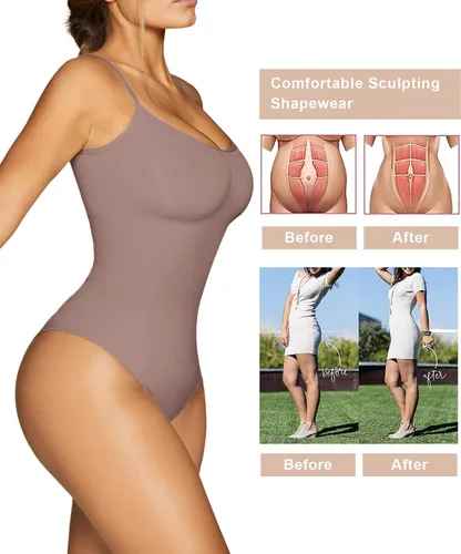 Vista 5 de SHAPERX Body para mujer moldeador de cuerpo sin costuras con control de abdomen