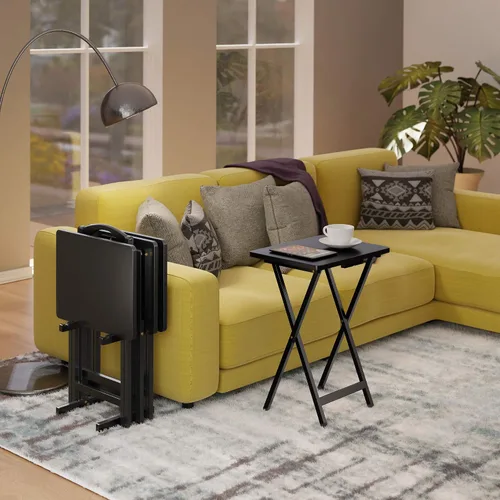 Vista 2 de Juego de mesa de 5 piezas para televisor de la marca Winsome Wood , Madera, Negro