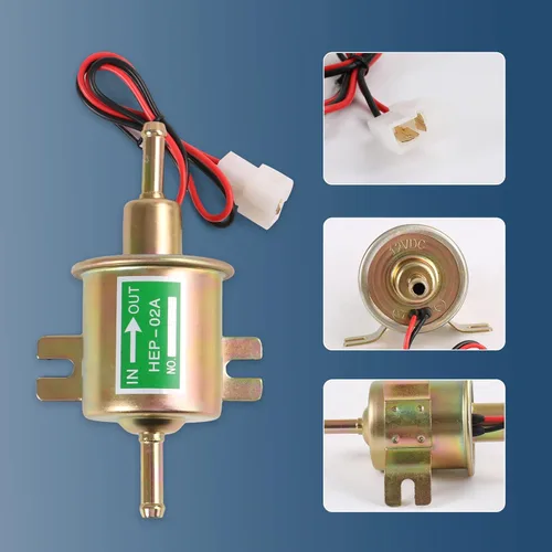 Vista 5 de Bomba de combustible eléctrica de alta resistencia de 12 V Universal W8sunjs Gasolina sólida de metal 12 voltios