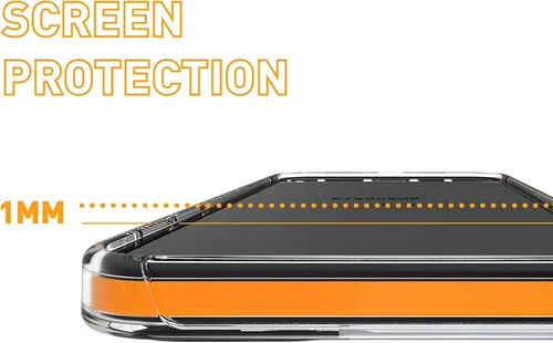 Vista 6 de ARMOR Funda Signature para iPhone 12 Pro / 12, transparente con cinta naranja