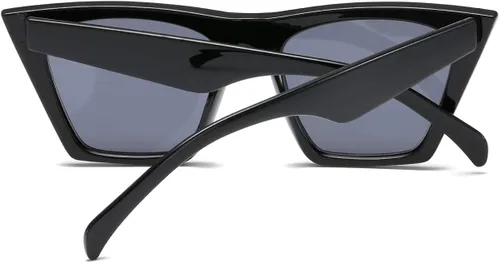 Vista 6 de aisswzber AISSWZBEER - Lentes de sol cuadrados retro para mujer, estilo moderno, protección UV400